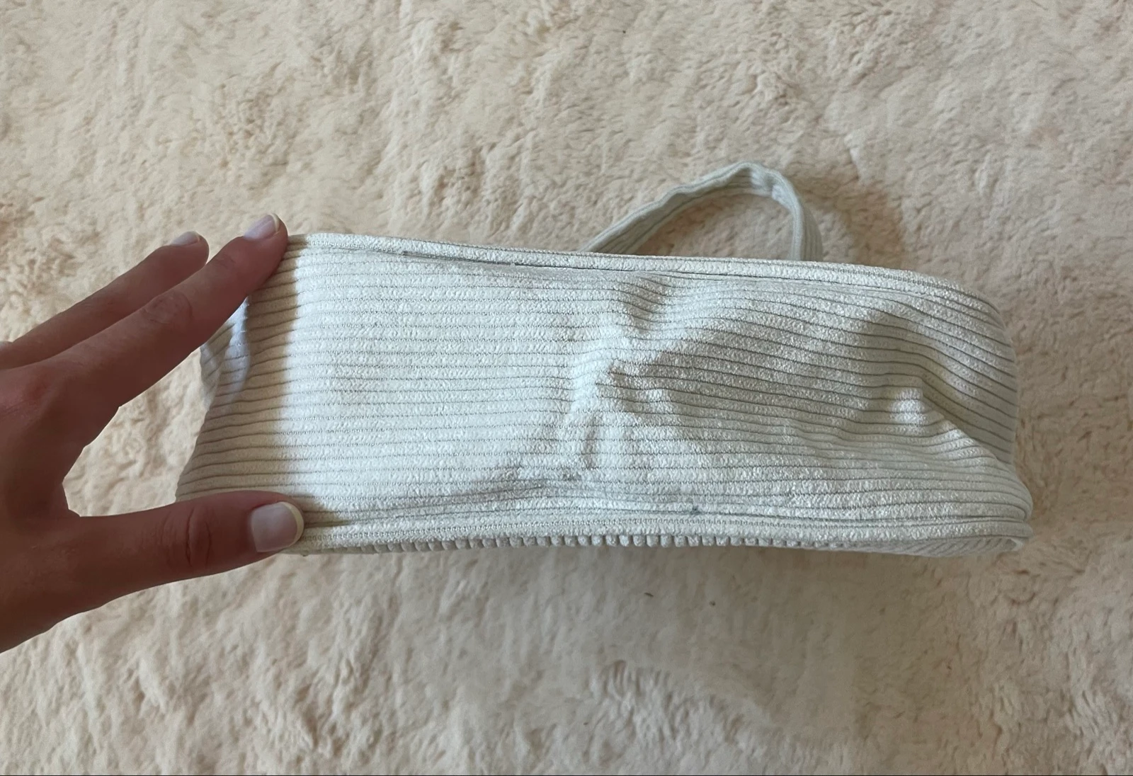 Cream velour handbag – photo 4